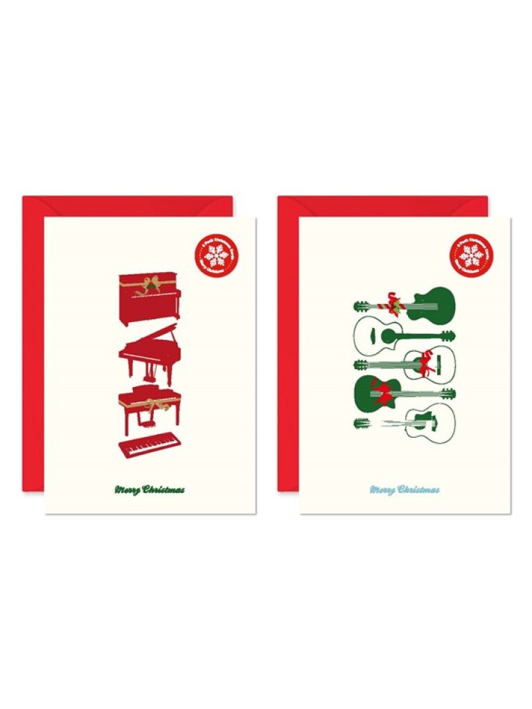 My World Xmas Card - Pack Of 6 - Guitar/Piano